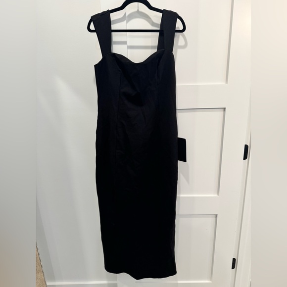 NWT- Lulus Samai Black Cap Sleeve Bodycon Midi Dress - Size L - Picture 3 of 4
